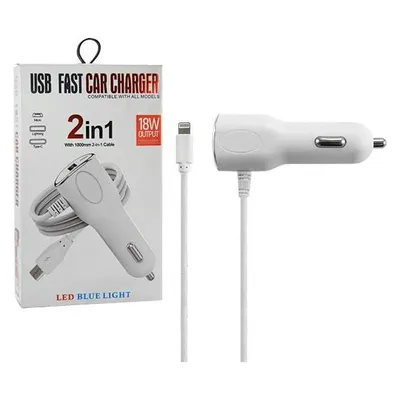 Vega AUTOLADEGERÄT 2A WEISS FASTON IPHONE + USB 2000mA