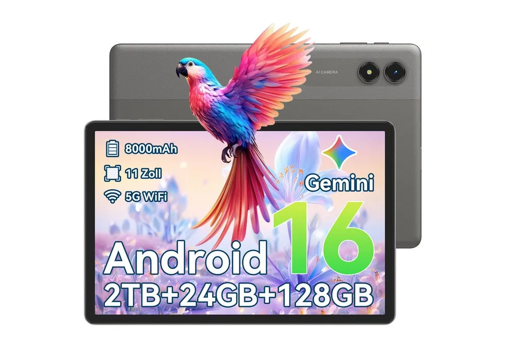 VekfulPC 11" T5 90 Hz Android 16 128 GB 8000 mAh Akku 5G WiFi Tablet (11", 128 GB, Android16, Gemini Al Magic, 8000 mAh, 5G WiFi)