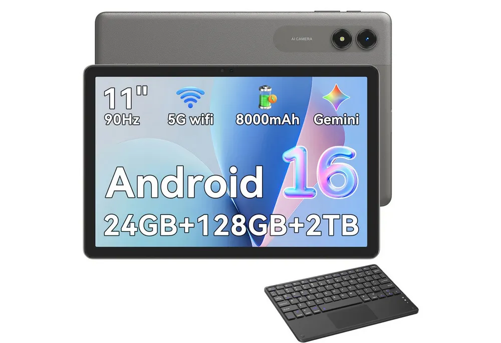 VekfulPC 11" Tab50 tablet mit hülle Android 16 128 GB 8000 mAh Akku Tablet (11", 128 GB, Android 16, Gemini Al Magic, 8000 mAh, 5G WiFi, 90Hz)
