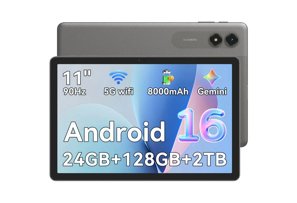 VekfulPC 11" Tab50 tablet mit hülle Android 16 128 GB 8000 mAh Akku Tablet (11", 128 GB, Android 16, Gemini Al Magic, 8000 mAh, 5G WiFi, 90Hz)