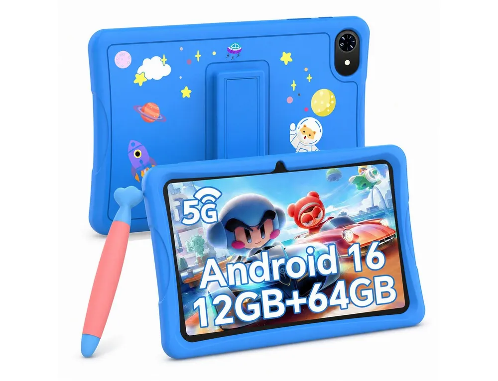 VekfulPC K10-5000mAh, stoßfest, 10,1" inkl. Z20 Kinderuhr Kids Tablet (10,1", 64 GB, Android 16, Google Kids Space, 10,1" HD, 5000mAh, 12GB+64GB)