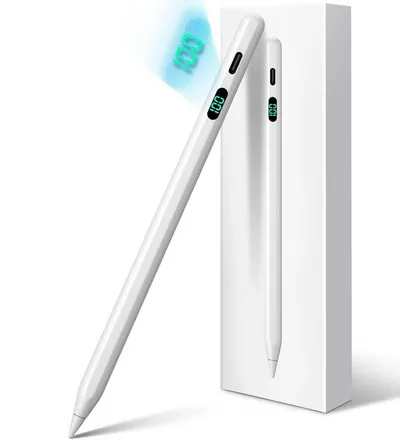 VEKROBOT Eingabestift Kapazitivstift Mit Display Für Tablets Touchscreens Ideal Zeichnungen (Packung, 1-St., Touchscreen-Stift – Eingabestift zum Zeichnen & Schreiben) Echtzeit-Batterieanzeige mit praktischem Digitaldisplay