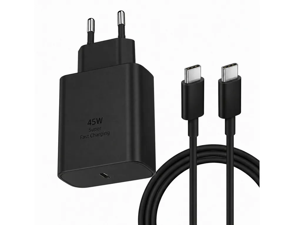 Ventarent 45W USB-C Ladeset mit Ladekabel für MacBook Air, iPad Pro & Air USB-Ladegerät (3000 mA, Set, 2-tlg., 45W USB-C Netzadapter, USB-C Ladekabel, 45W Schnellladen, USB-C Ladeset, inkl. USB-C Ladekabel)