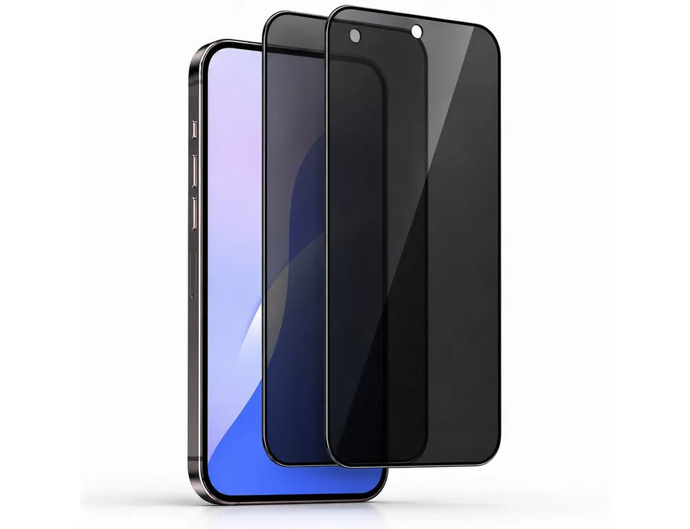 Ventarent Displayschutzglas Privacy Schutzglas für iPhone 16 Serie für Apple iPhone 16 Pro, 2er Set, 2 Stück, 9H Hartglas, oleophobe Beschichtung, casefreundlich