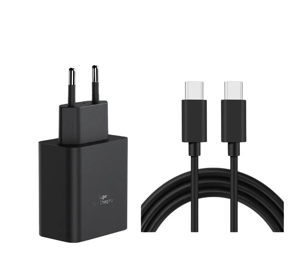 Ventarent Ladegerät, Ladekabel für Samsung Galaxy S26 S25 S24 S23 S22 S21 USB C USB-Ladegerät (3000 mA, Set, 2-tlg., 1x Adapter USB-C 45 Watt + 1x Ladekabel USB-C auf USB-C, Schnellladekabel & Netzteil mit Fast Charging 45 Watt)