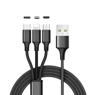 Ventarent Ladekabel 3 in 1 passt für iPhone 17 16 15 Pro Max Galaxy S25 S24 S23 Smartphone-Kabel, USB-A, Lightning, Micro-USB, USB-C (120 cm), Universal Handy passt für Apple iPhone, Samsung Galaxy, Huawei, Google