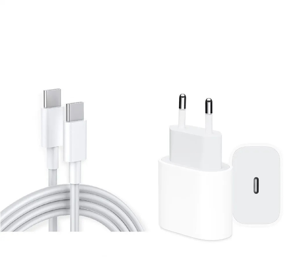 Ventarent Schnellladegerät USB C für iPhone 17+16+15 /Pro/Max/e/Air/Plus/iPad USB-Ladegerät (2,22 mA, Set, 2-tlg., 1 x Adapter 20 Watt + 1x Ladekabel USB-C auf USB-C 1 Meter, Fast Charging)