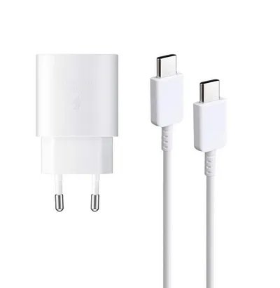 Ventarent Schnellladeset USB C für Samsung Galaxy S25 S24 S23 S22 S21 S20 USB-Ladegerät (2770,00 mA, Set, 2-tlg., 1x Adapter USB-C 25 Watt + 1x Ladekabel USB-C auf USB-C, Schnellladekabel & Netzteil mit Fast Charging)