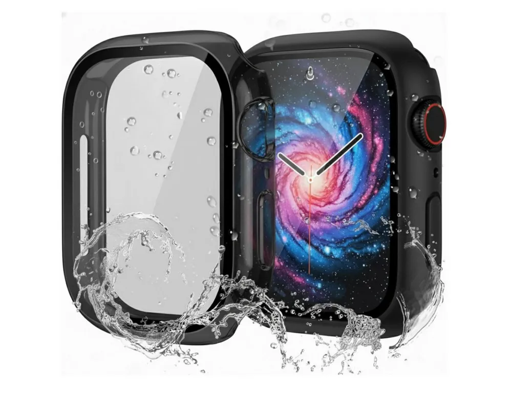 Ventarent Smartwatch-Hülle Apple Watch Schutzhülle Series 1 2 3 4 5 6 7 8 9 10 11 Ultra SE Case 38mm, 40mm, 41mm, 42mm, 44mm, 45mm, 46mm oder 49mm, Thin Case Bumper Case 9H Hartglas Rundum Schutz Displayschutz Hülle