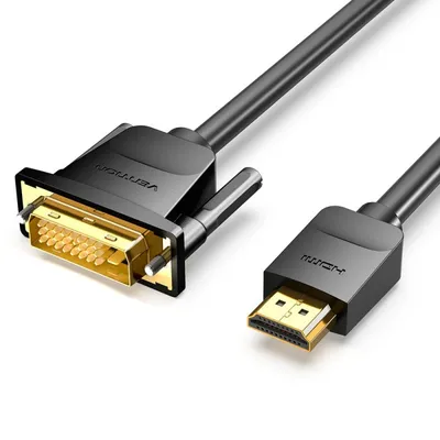 Vention Konverterkabel DVI-Stecker auf HDMI-Stecker, 2 m, Schwarz