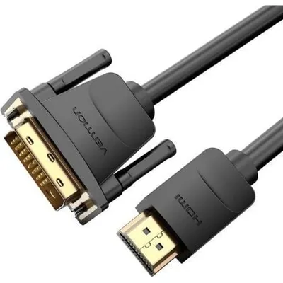 Vention ABFBI Konverterkabel, DVI-Stecker auf HDMI-Stecker, 3 m, schwarz, geschirmt, 30 AWG