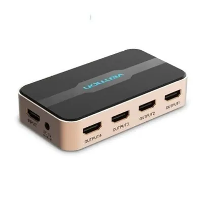 VENTION ACCG0-EU HDMI-Duplikator, 4x HDMI-Buchse auf HDMI-Stecker, 4K Ultra HD, ABS/Aluminium