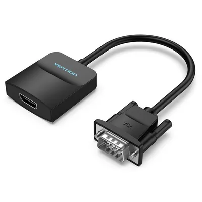 Vention ACNBB VGA-Stecker auf HDMI-Buchse-Konverterkabel mit Audio 1080p 60 Hz, 15 cm, Schwarz