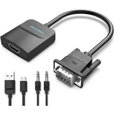 Vention ACNBD Konverterkabel (VGA-Stecker auf HDMI-Buchse, 1080P, 50 cm, Schwarz)