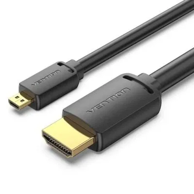 Vention AGIBH Micro HDMI 2.0 4K Kabel, schwarz, vergoldet, zweiseitig, 2 m