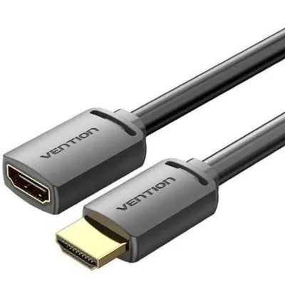 Vention AHCBF 4K 60Hz HDMI-Kabel, 50 cm, Stecker auf Buchse, vergoldet, Schwarz