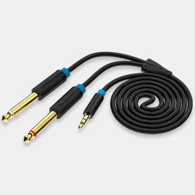 Kabel Vention BACBF Stereo Jack 3.5mm auf 2x Jack 6.35mm 1m Schwarz Kabel Vention BACBF Stereo Jack 3.5mm auf 2x Jack 6.35mm 1m Schwarz