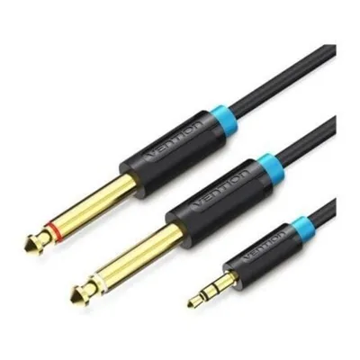 Audio-Kabel Vention BACBH Jack 3.5 auf 2x Jack 6.35 2m Vergoldet