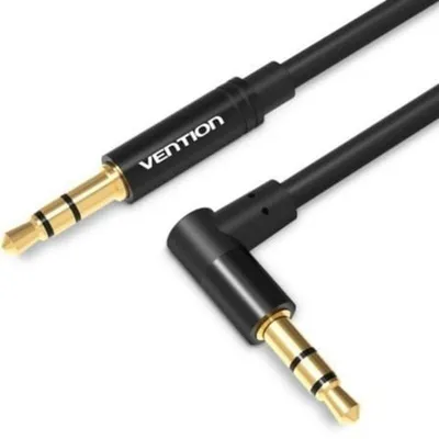 Stereo-Kabel Vention BAKBF-T Jack 3.5mm Männchen-Männchen 1m flach rechtwinklig schwarz