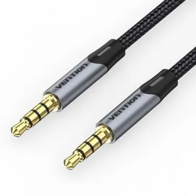 Vention BAQHG Stereokabel, 3,5mm Klinke, Stecker auf Stecker, 1,5m, grau, Goldkontakte