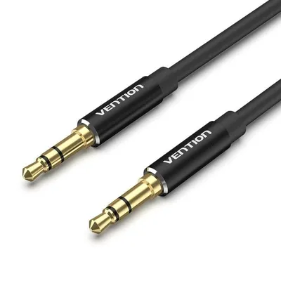Audiokabel Vention BAXBD Jack 3.5 Stecker-Stecker 0,5m Aluminium Vergoldet TPE Schwarz
