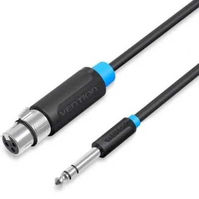 Kabel Vention BBEBF Stereo TRS 6.35 mm Männlich - XLR Weiblich 1m Schwarz