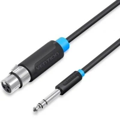 Kabel Vention BBEBI Stereo TRS 6.5 mm männlich - XLR weiblich 3m Schwarz
