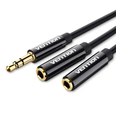 Audio-Divider Vention BBSBY 3,5 mm Klinke 1 Männlich auf 2 Weiblich 30 cm Schwarz