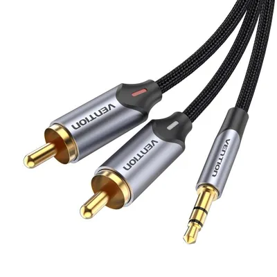 Audiokabel Vention BCNBI 3,5mm Stecker zu 2RCA Stecker 3m Grau Audiokabel Vention BCNBI 3,5mm Stecker zu 2RCA Stecker 3m Grau