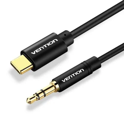 Audiokabel Vention BGABF USB-C auf 3.5mm 1m Schwarz vergoldete Stecker