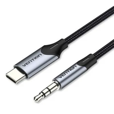 Vention BGKHF USB Typ-C Stecker auf Klinke 3,5 Stecker Konverterkabel 1m Nickelgrau