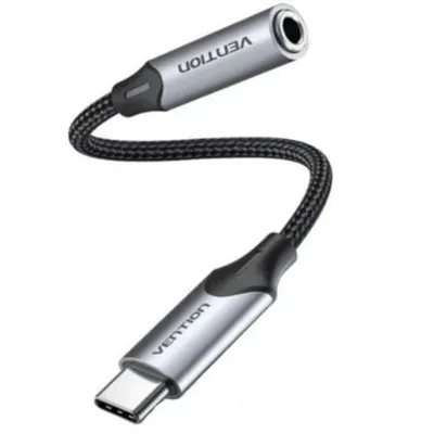 Audioadapter Vention BGMHF USB-C zu 3,5 mm Klinke mit High-Performance DAC 1m Grau