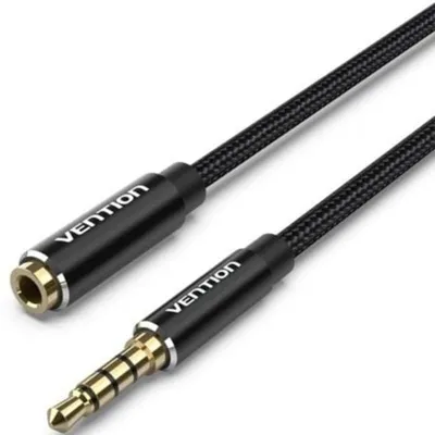 Vention BHCBH Audiokabel 3,5 mm Jack Männlich auf Weiblich 2 m Schwarz