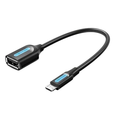 Vention CCUBB OTG-Kabel, USB 2.0, Micro-B-Stecker auf USB-A-Buchse, 0,15 m, Schwarz