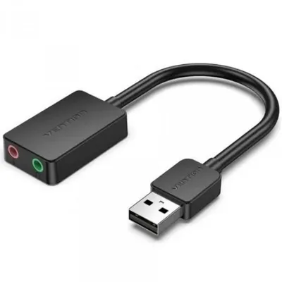 Vention 2-Port USB-Soundkarte, extern, 0,15 m, Schwarz