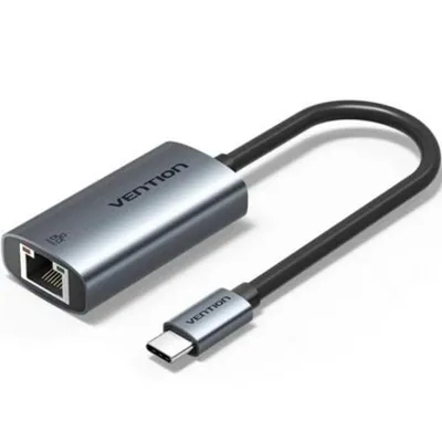 Adapter Vention CFPHB USB-C zu RJ45 Gigabit Ethernet 1000Mbps Grau 0,15m
