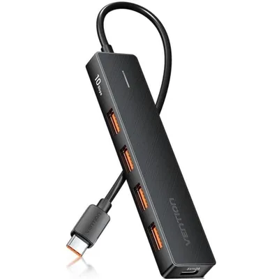 Vention CHJBB Hub 5 in 1 USB-C auf USB-A 3.2 Gen2x4/USB-C 10G 0,15 m Schwarz