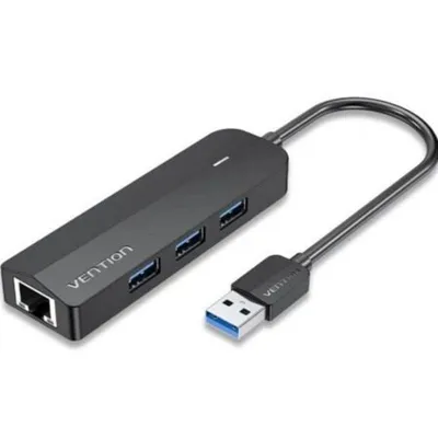Hub Vention 3 Ports 5 Gbps CHNBB mit Gigabit RJ45 und MicroUSB PD