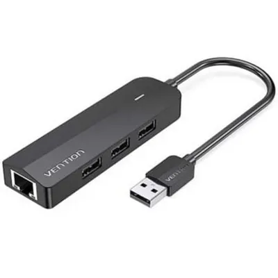 Dockingstation Vention CHPBB 3xUSB 2.0/Micro USB PD/RJ45/Schwarz/ABS