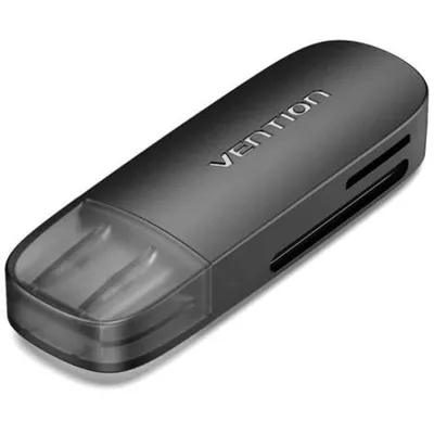 Vention CLEB0 Externer USB 2.0-Kartenleser, Schwarz, SD/TF, 480 Mbit/s