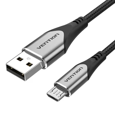 Vention Micro USB auf USB 2.0 Stecker/Stecker-Kabel, 1 m, Grau