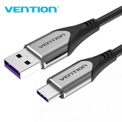 Vention COFHH USB 2.0 Kabel 2m Grau Typ-C/USB, 100W, bis zu 5A, 480Mbps, Nylon