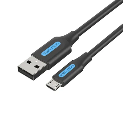 Vention COLBD USB 2.0-Stecker auf MicroUSB-Stecker-Kabel, 50 cm, Schwarz