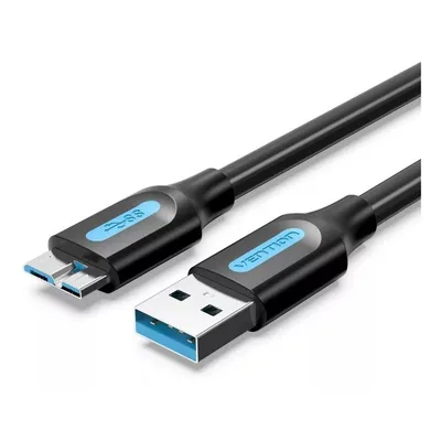 Vention USB 3.0-Kabel für externe Festplatten, 10 W, 25 cm, Schwarz