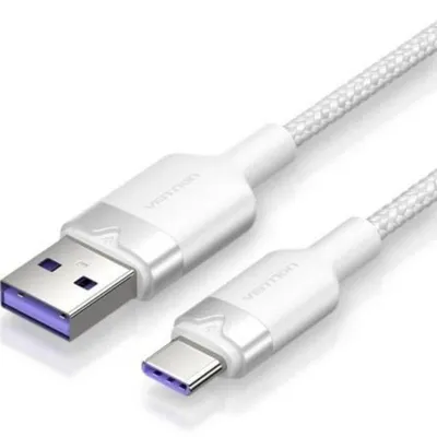 USB-Kabel Vention CTOWF Typ-C zu USB-A 1m 100W 480Mbps Weiß