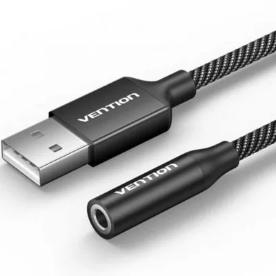 Externe Soundkarte Vention CVEBC USB-A auf 3.5mm Klinke 1m Grau