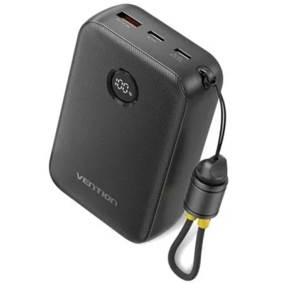 Powerbank Vention FKBB0-C 20000mAh 22.5W Schwarz USB-C abnehmbares Kabel
