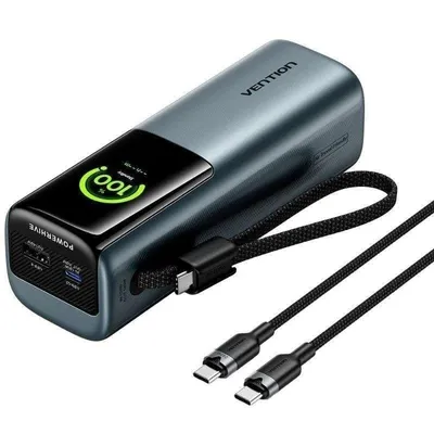 Powerbank Vention FKGH0 27000mAh 200W TFT-Display PD3.1 USB-C/A Grau