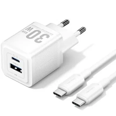 GaN Wandladegerät Vention TZ-FEQW0-EU-01 2x USB Typ-C + USB-A 30W