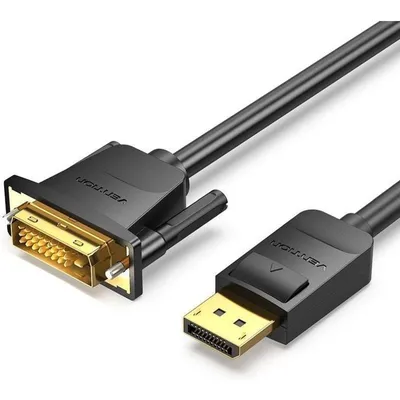 Vention DisplayPort-Stecker auf DVI-Stecker-Konverterkabel, 2 m, Schwarz